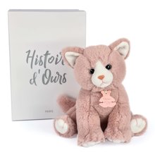 Jucării de pluș și textile - Pisicuță de pluș Baby Cat Powder Pink Histoire d’ Ours roz 18 cm în ambalaj cadou de la 0 luni_1