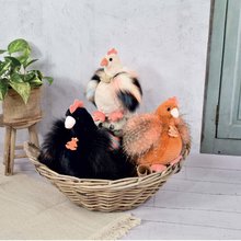 Jucării de pluș și textile - Găină de pluș Les Poulettes Histoire d’ Ours portocalie 20 cm de la 0 luni_0