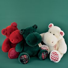 Plyšové a textilní hračky - Plyšový hroch Christmas White Hippo Cocooning Histoire d’ Ours bílý 40 cm od 0 měsíců_3
