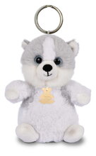 Plüss kulcstartó husky kutyus The Soft Stretch Husky Key Ring Histoire d’ Ours szürke 12 cm 18 hó-tól