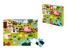 Puzzle pre najmenších - Puzzle pre najmenších Zvieratká na farme Tactile Janod s textúrou 20 dielov od 3 rokov_0