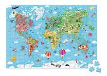 Dětské puzzle od 100–300 dílků - Puzzle Velká mapa světa Janod v kulatém kufříku 300 dílů od 6 let_1