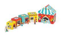 Skladacia pyramída Multikub Circus Janod s 5 drevenými figúrkami od 12 mes