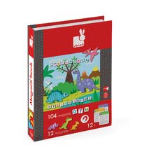 Magnetky pro děti - Magnetická kniha Dinosaurus Magneti'Book Janod 104 + 12 magnetů a 12 karet_3