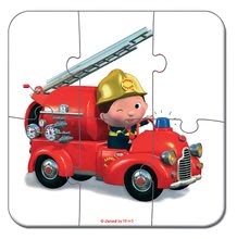 Detské puzzle do 100 dielov - Puzzle Leonovo požiarnicke auto Janod v kufríku 6-9-12-16 dielov od 3 - 6 rokov_1
