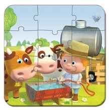 Dětské puzzle do 100 dílků - Puzzle Petrův traktor Janod v kufříku 6-9-12-16 dílů od 3 - 6 let_2