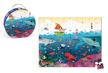 Detské puzzle od 100-300 dielov - Puzzle Podvodný svet Janod v okrúhlom kufríku 100 dielov od 5 - 8 rokov_0