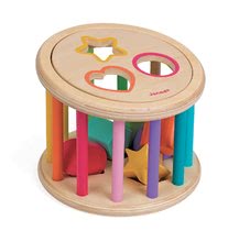 Vývoj motoriky - Dřevěná magnetická vkládačka buben I Wood Janod Učíme se tvary a barvy od 18 měsíců_0