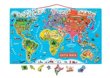 Magnetky pro děti - Magnetická mapa světa Magnetic World Map ruská verze Janod 92 magnetů od 5 let_0