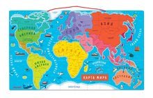 Magnetky pro děti - Magnetická mapa světa Magnetic World Map ruská verze Janod 92 magnetů od 5 let_1