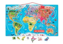 Magnetky pre deti - Magnetická mapa sveta Magnetic World Puzzle francúzska verzia Janod 92 magnetov od 5 rokov_0