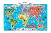 Magnetky pre deti - Magnetická mapa sveta Magnetic World Puzzle francúzska verzia Janod 92 magnetov od 5 rokov_3