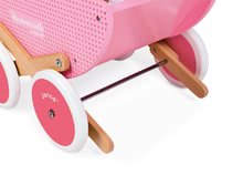 Spielküchen aus Holz - Set Holzküche Cote Janod rosa auf Rädern und ein Kinderwagen mit Puppe_4