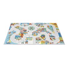 Covor și suport de joacă Oraș Playmat with Circuit City Cross Roads Janod antiderapant de la 24 luni J05910