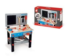 Drevená detská dielňa a náradie - Drevený pracovný stôl Bluemaster DIY Janod magnetický s 24 doplnkami_0