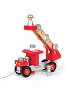 Kostky a stavebnice - Dřevěná stavebnice hasičské auto Redmaster Bricolo Janod s nářadím 27 dílů od 24 měsíců_1