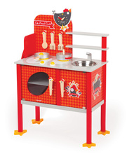 Dřevěná magnetická kuchyňka Francouzský kohout Maxi Cooker Janod s 8 doplňky