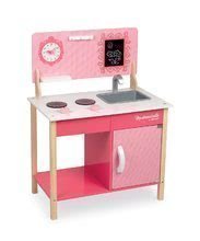 Dřevěná kuchyňka My first Mademoiselle Cooker Janod s otočnými knoflíky růžová od 3 let