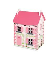 Domečky pro panenky - Dřevěný domeček pro panenky Mademoiselle Janod dvoupodlažní s dřevěným nábytkem růžový od 3 let_0