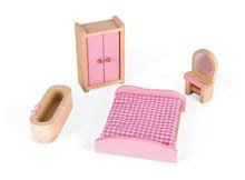 Domečky pro panenky - Dřevěný domeček pro panenky Mademoiselle Janod dvoupodlažní s dřevěným nábytkem růžový od 3 let_3