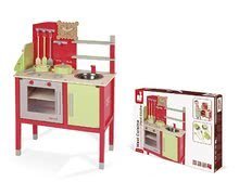 Drewniane kuchnie - Drewniana kuchnia Buscuit Janod czerwono-zielona z 6 akcesoriami od 3 roku_2