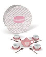 Riadíky a doplnky kuchynky - Čajová súprava Macaron Tea Set Janod porcelánová v kufríku 14 dielov od 3 rokov_0