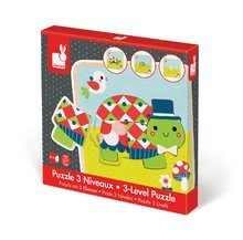 Puzzle pour enfants - Puzzle en bois pour les plus petits Janod Tortue Family 3 couches de 9 pièces à partir de 24 mois_4