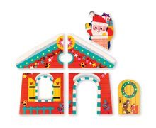 Puzzle pour enfants - Puzzle en bois Janod - Joyeux Noël dans la maisonnette Trois couches 3 en 1 dans un emballage décoratif à partir de 18 mois_1