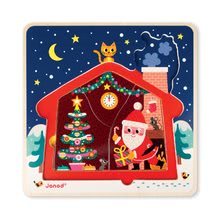 Puzzle per i più piccoli - Puzzle in legno Natale in casa Janod 3 strati 3in1 in confezione regalo a partire da 18 mesi_2