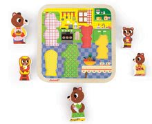 Puzzle pour enfants - Puzzle en bois pour les plus petits Medvede v kuchyni Chunky Janod 5 pièces à partir de 18 mois_1