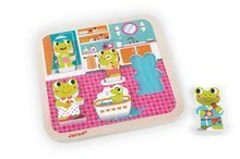 Puzzle pour enfants - Puzzle en bois pour les plus petits Grenouilles Janod dans la salle de bain 5 pièces à partir de 18 mois_0