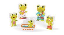 Puzzle pour enfants - Puzzle en bois pour les plus petits Grenouilles Janod dans la salle de bain 5 pièces à partir de 18 mois_2