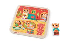 Puzzle pour enfants - Puzzle en bois pour les plus petits Chunky Janod Cats in the Room 5 pièces à partir de 18 mois_3