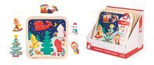 Puzzle pro nejmenší - Dřevěné puzzle Kouzelné Vánoce Chunky Janod s 5 vkládacími figurkami od 18 měsíců_3