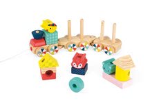 Tahací hračky - Dřevěný vláček Baby Forest Train Janod se zvířátky a kostkami od 12 měsíců_2