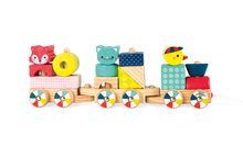 Ťahacie hračky - Drevený vláčik Baby Forest Train Janod so zvieratkami a kockami od 12 mes_3