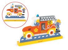 Puzzle pour enfants - Puzzle magnétique en bois Janod Vertical - Voiture de pompier 8 pièces à partir de 18 mois_1