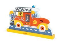 Puzzle pour enfants - Puzzle magnétique en bois Janod Vertical - Voiture de pompier 8 pièces à partir de 18 mois_3