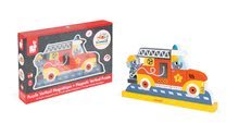 Puzzle pour enfants - Puzzle magnétique en bois Janod Vertical - Voiture de pompier 8 pièces à partir de 18 mois_2