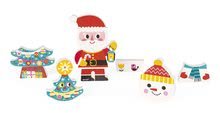 Puzzle dla najmłodszych - Drewniane figurki magnetyczne Święty Mikołaj i jego przyjaciele Funny Magnets Janod w pudełku prezentowym 3 szt od 18 m-ca_0
