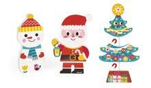 Puzzle dla najmłodszych - Drewniane figurki magnetyczne Święty Mikołaj i jego przyjaciele Funny Magnets Janod w pudełku prezentowym 3 szt od 18 m-ca_2