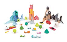 Briques en bois - Cubes en bois Janod Kubix City Sur un tapis de 70 pièces de formes variées à partir de 3 ans_0