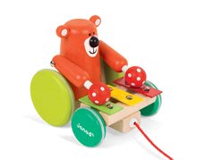Ťahacie hračky - Drevený Medveď Zigolos Janod na ťahanie s xylofónom od 12 mes_0