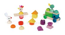 Tahací hračky - Dřevěný vláček na tažení Giant Multicolor Train Janod se zvířátky od 12 měsíců_1