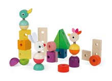 Tahací hračky - Dřevěný vláček na tažení Giant Multicolor Train Janod se zvířátky od 12 měsíců_0
