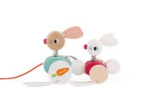Ťahacie hračky - Drevené zajačiky na ťahanie Zigolos Pull Along Rabbits Janod od 12 mes_0