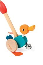Ťahacie hračky - Drevená kačička Janod na tlačenie so zvončekom od 12 mes_0