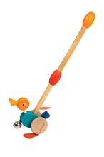 Ťahacie hračky - Drevená kačička Janod na tlačenie so zvončekom od 12 mes_1