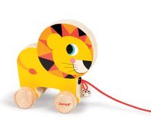 Ťahacie hračky - Drevený lev Janod zvieratko z cirkusu na ťahanie so zvončekom od 12 mes_0