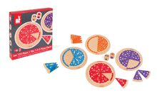 Cudzojazyčné spoločenské hry - Drevená spoločenská hra Pizza 123 Janod so 4 pizzami v angličtine od 3 rokov_1